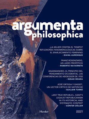 cover image of argumenta philosophica 2022/1